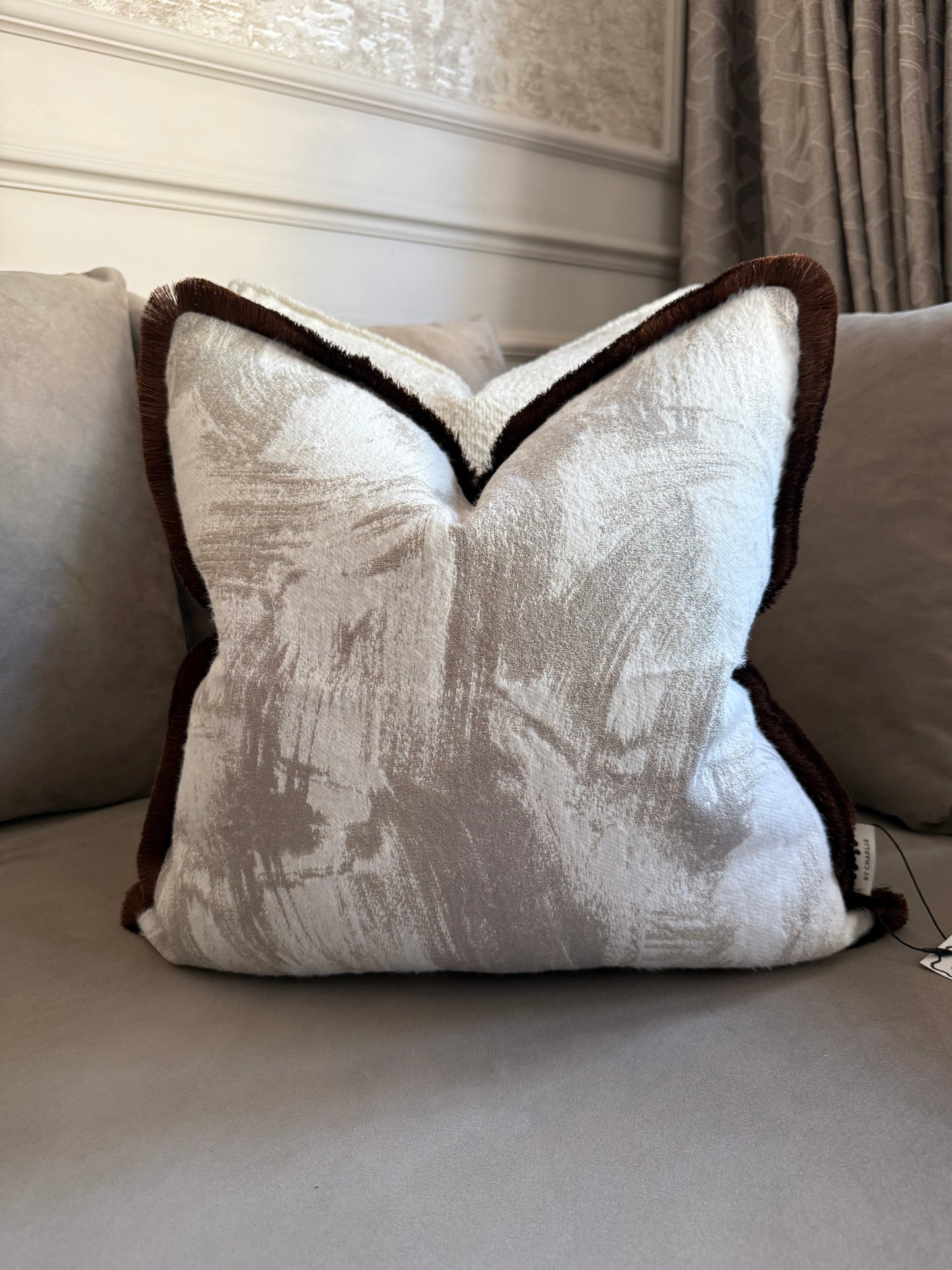 Truffle drift luxe cushion cover