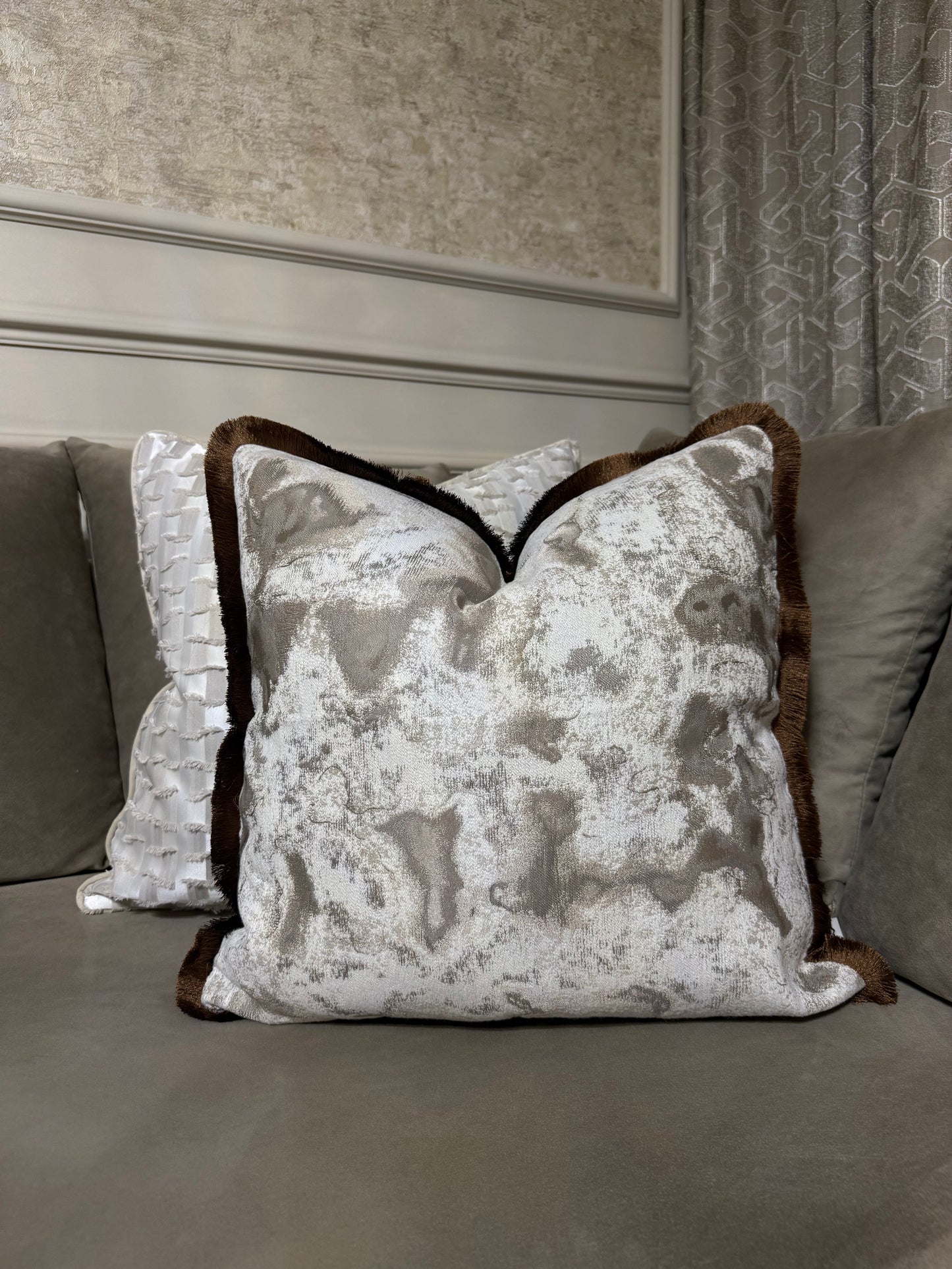 Truffle marble luxe cushion cover