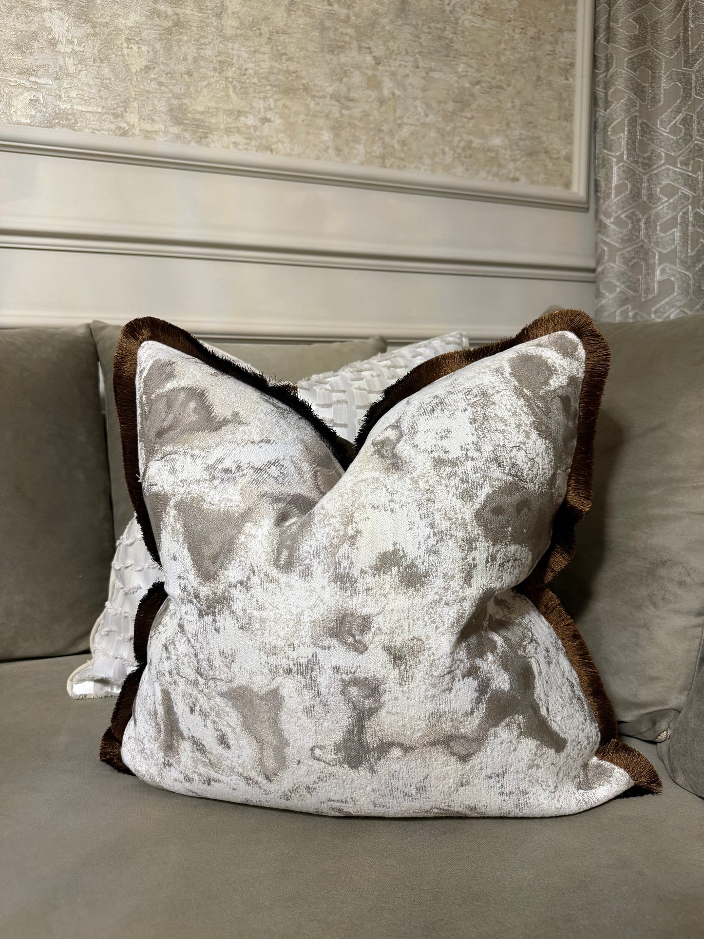 Truffle marble luxe cushion cover