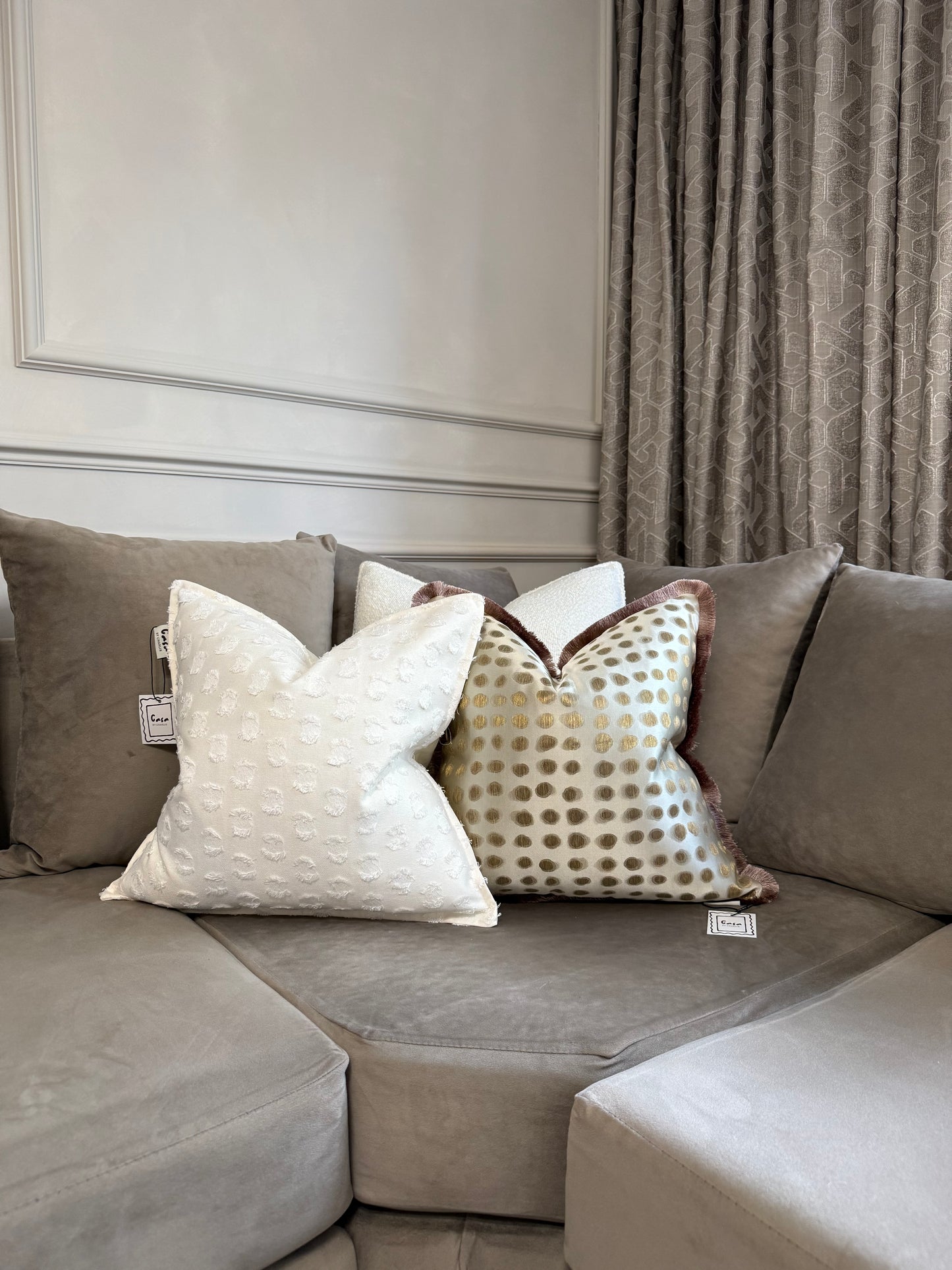 Ivory Tufta Luxe cushion cover