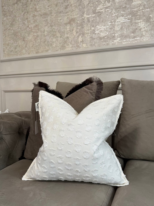 Ivory Tufta Luxe cushion cover